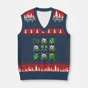 St Patricks Day Soccer V-Neck Knit Sweater Vest Irish Pride Gift TS12 Navy Red Print Your Wear
