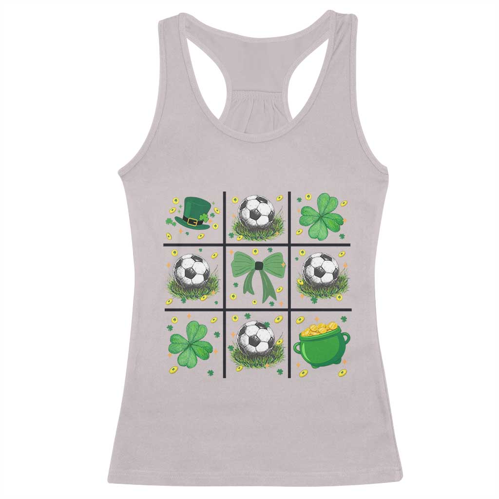 St Patricks Day Soccer Racerback Tank Top Irish Pride Gift TS12 Ice Gray Print Your Wear
