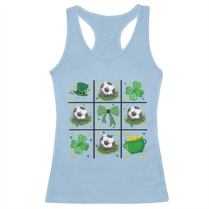 St Patricks Day Soccer Racerback Tank Top Irish Pride Gift TS12 Light Blue Print Your Wear