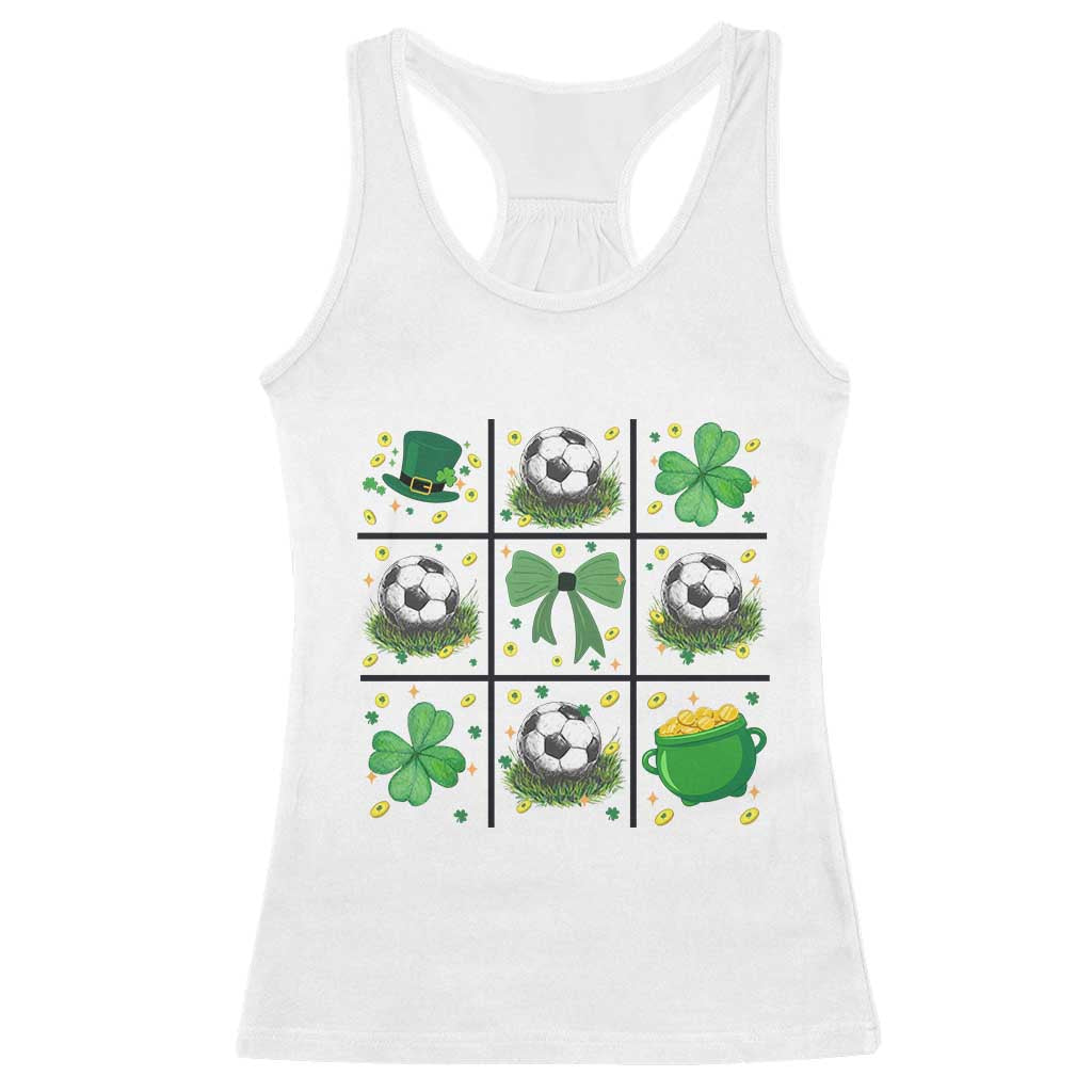 St Patricks Day Soccer Racerback Tank Top Irish Pride Gift TS12 White Print Your Wear