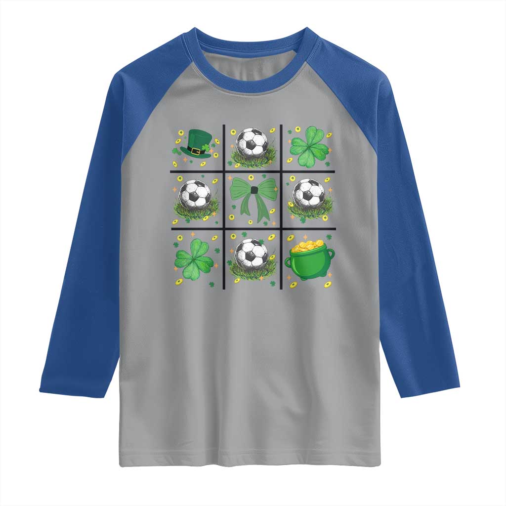 St Patricks Day Soccer Raglan Shirt Irish Pride Gift TS12 Sport Gray Royal Print Your Wear