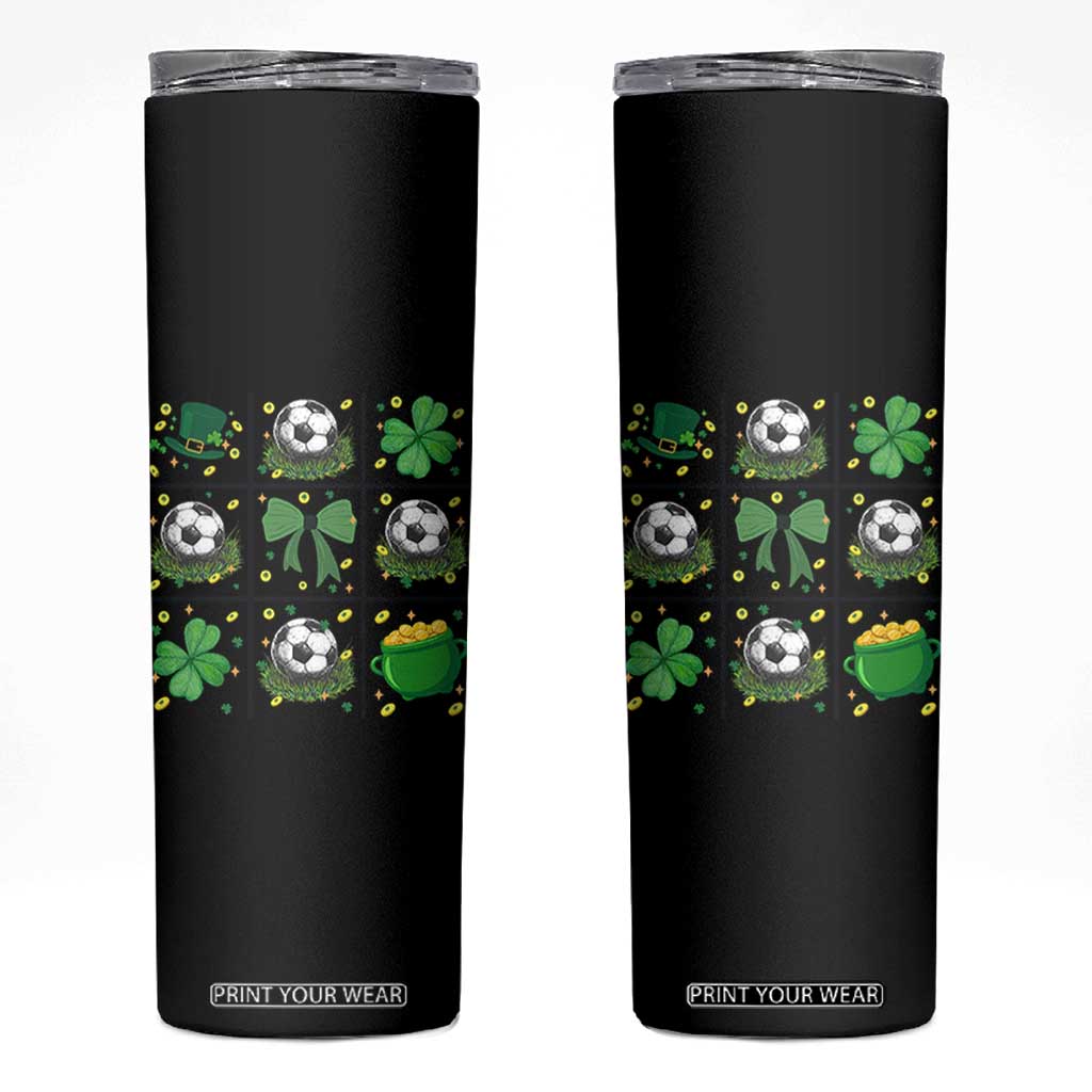 St Patricks Day Soccer Skinny Tumbler Irish Pride Gift TS12 Black Print Your Wear