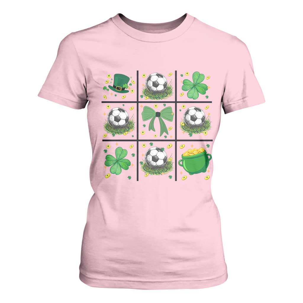 St Patricks Day Soccer T Shirt For Women Irish Pride Gift TS12 Light Pink Print Your Wear