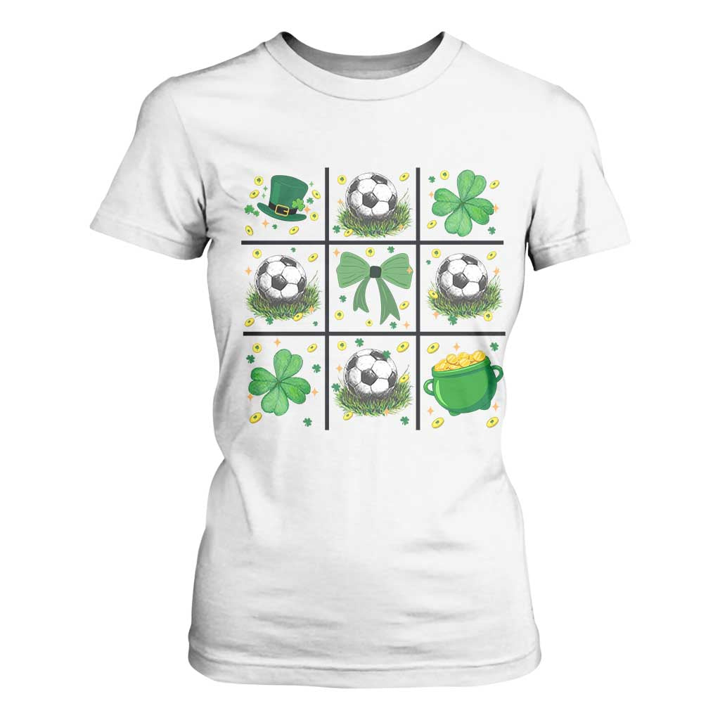 St Patricks Day Soccer T Shirt For Women Irish Pride Gift TS12 White Print Your Wear