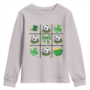 St Patricks Day Soccer Youth Sweatshirt Irish Pride Gift TS12 Ice Gray Print Your Wear