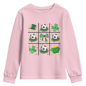 St Patricks Day Soccer Youth Sweatshirt Irish Pride Gift TS12 Light Pink Print Your Wear