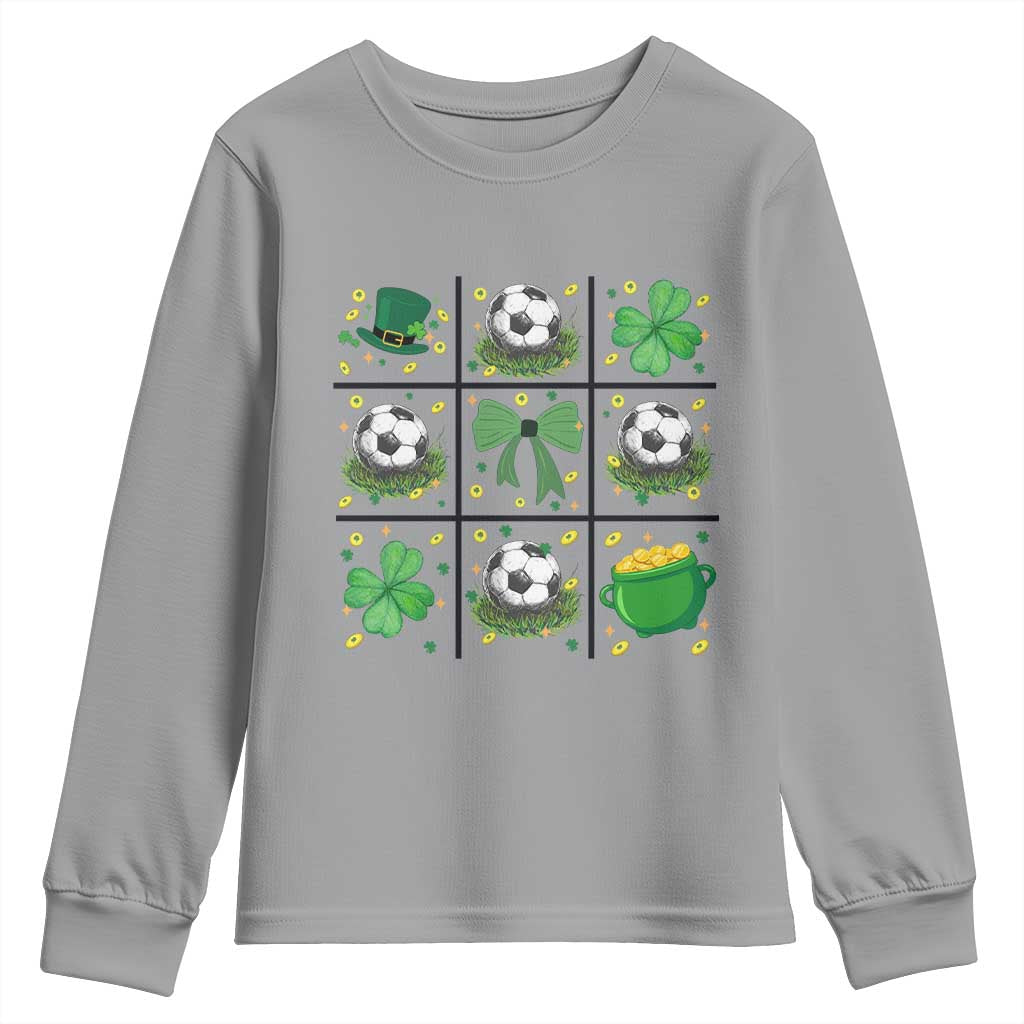 St Patricks Day Soccer Youth Sweatshirt Irish Pride Gift TS12 Sport Gray Print Your Wear