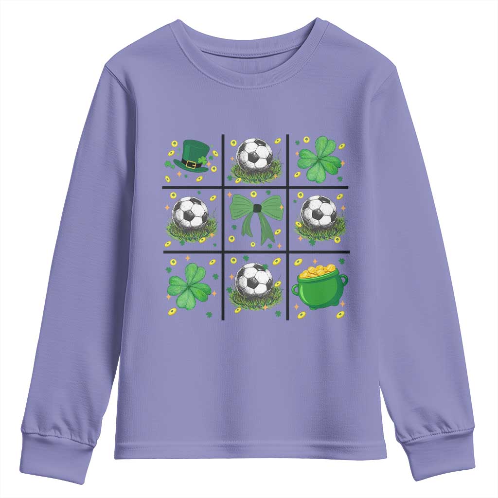 St Patricks Day Soccer Youth Sweatshirt Irish Pride Gift TS12 Violet Print Your Wear