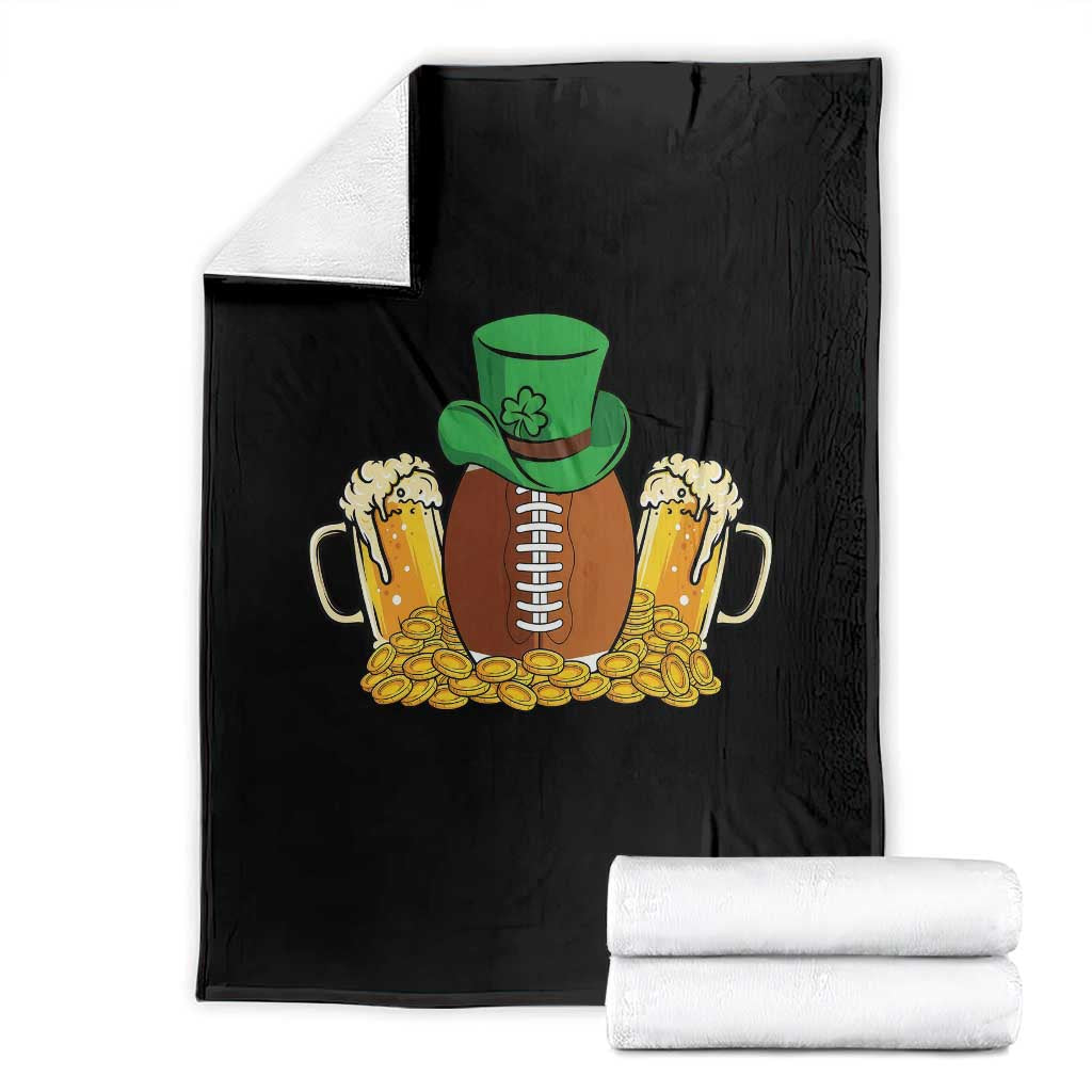 Funny Leprechaun Hat American Football Throw Blanket TS12 Black Print Your Wear