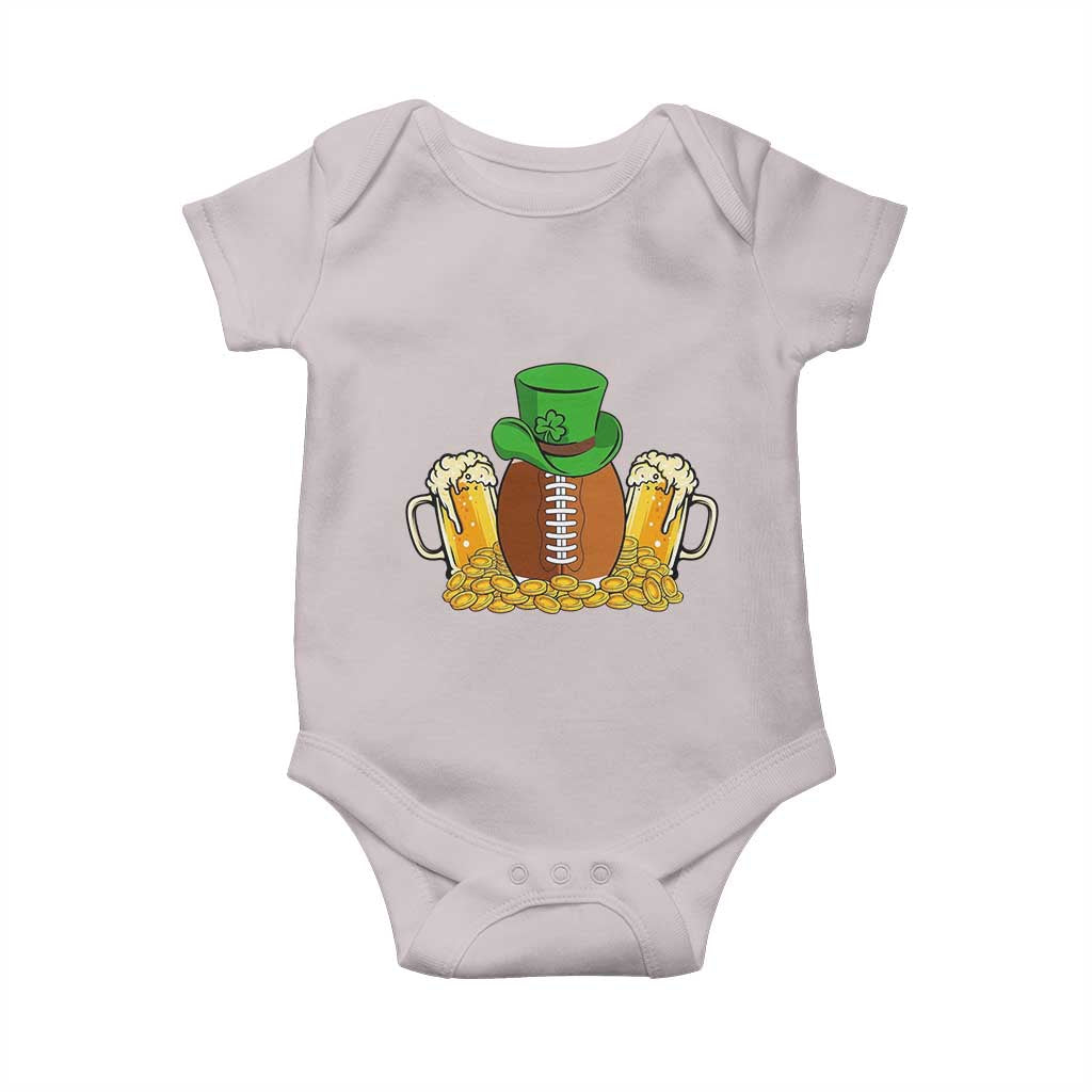 Funny Leprechaun Hat American Football Baby Onesie TS12 Ice Gray Print Your Wear