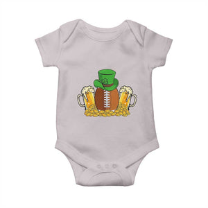 Funny Leprechaun Hat American Football Baby Onesie TS12 Ice Gray Print Your Wear