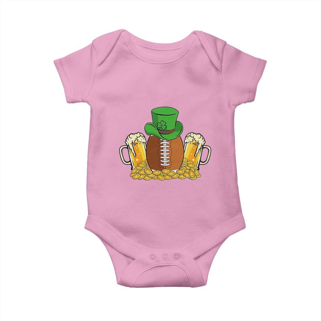 Funny Leprechaun Hat American Football Baby Onesie TS12 Light Pink Print Your Wear