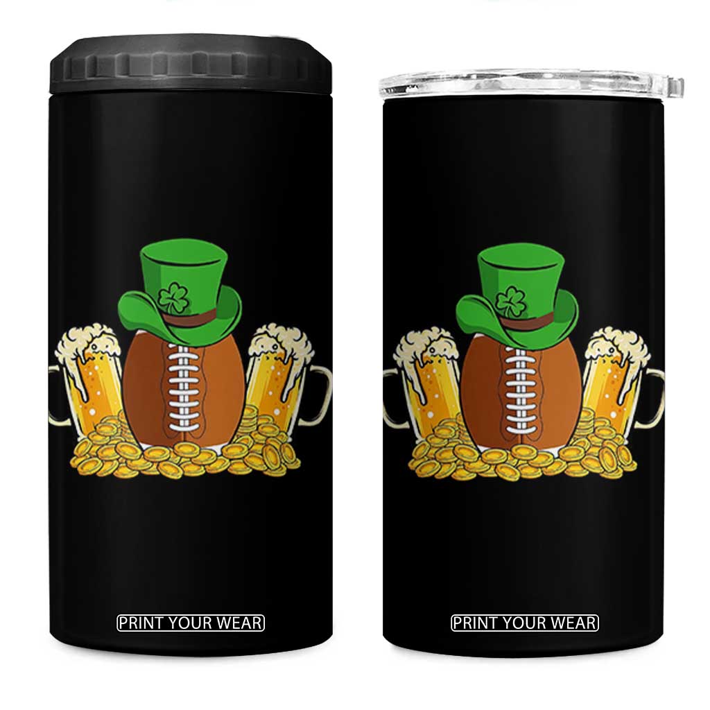 Funny Leprechaun Hat American Football 4 in 1 Can Cooler Tumbler TS12 One Size: 16 oz Black Print Your Wear