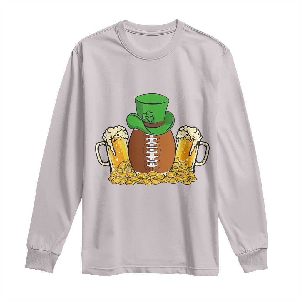 Funny Leprechaun Hat American Football Long Sleeve Shirt TS12 Ice Gray Print Your Wear