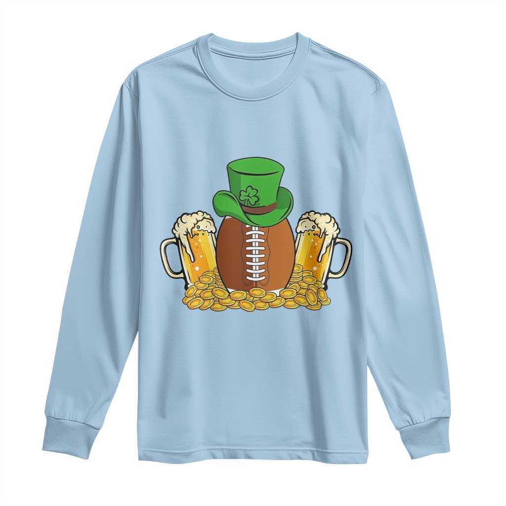 Funny Leprechaun Hat American Football Long Sleeve Shirt TS12 Light Blue Print Your Wear