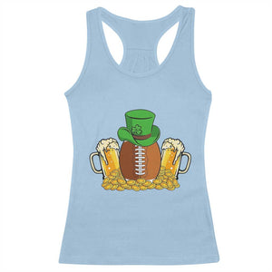 Funny Leprechaun Hat American Football Racerback Tank Top TS12 Light Blue Print Your Wear