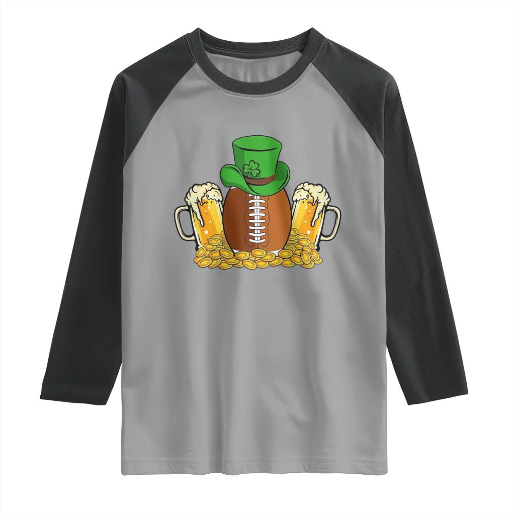 Funny Leprechaun Hat American Football Raglan Shirt TS12 Sport Gray Black Print Your Wear