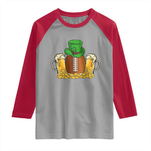 Funny Leprechaun Hat American Football Raglan Shirt TS12 Sport Gray Red Print Your Wear