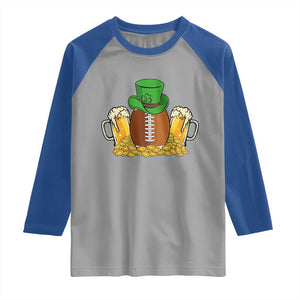 Funny Leprechaun Hat American Football Raglan Shirt TS12 Sport Gray Royal Print Your Wear