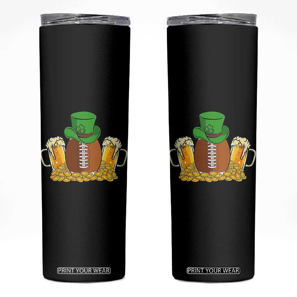 Funny Leprechaun Hat American Football Skinny Tumbler TS12 Black Print Your Wear