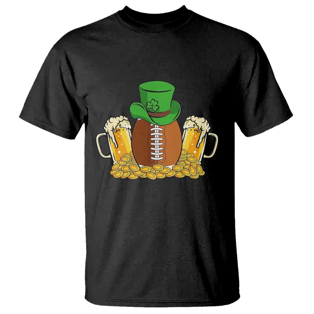 Funny Leprechaun Hat American Football T Shirt TS12 Black Print Your Wear