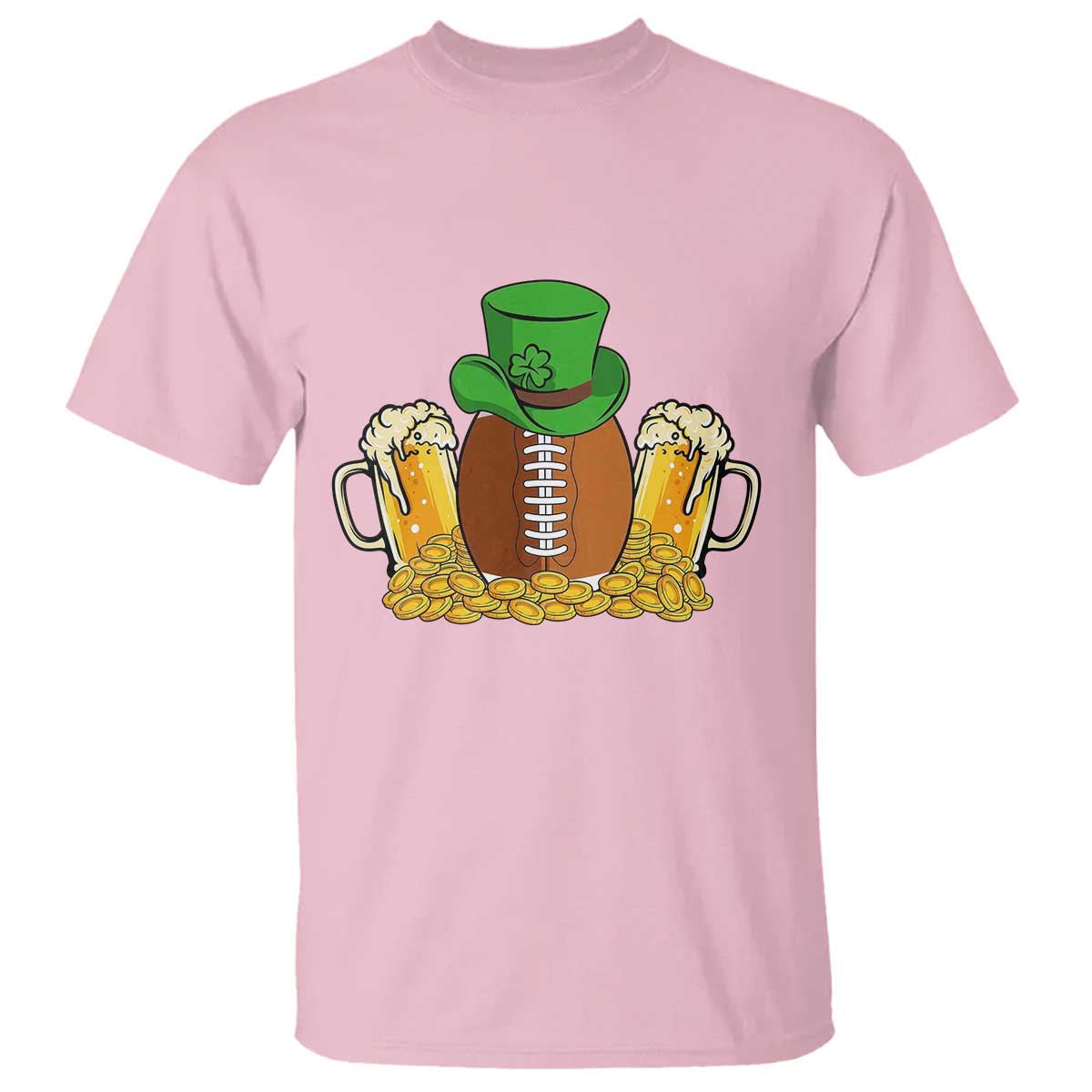 Funny Leprechaun Hat American Football T Shirt TS12 Light Pink Print Your Wear