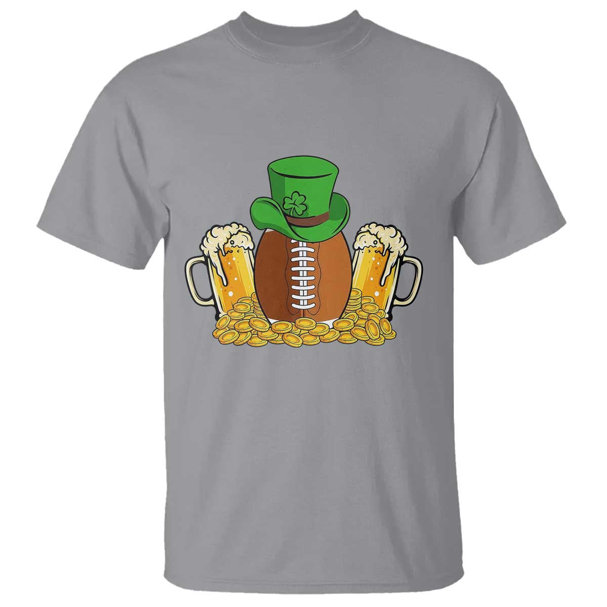 Funny Leprechaun Hat American Football T Shirt TS12 Sport Gray Print Your Wear