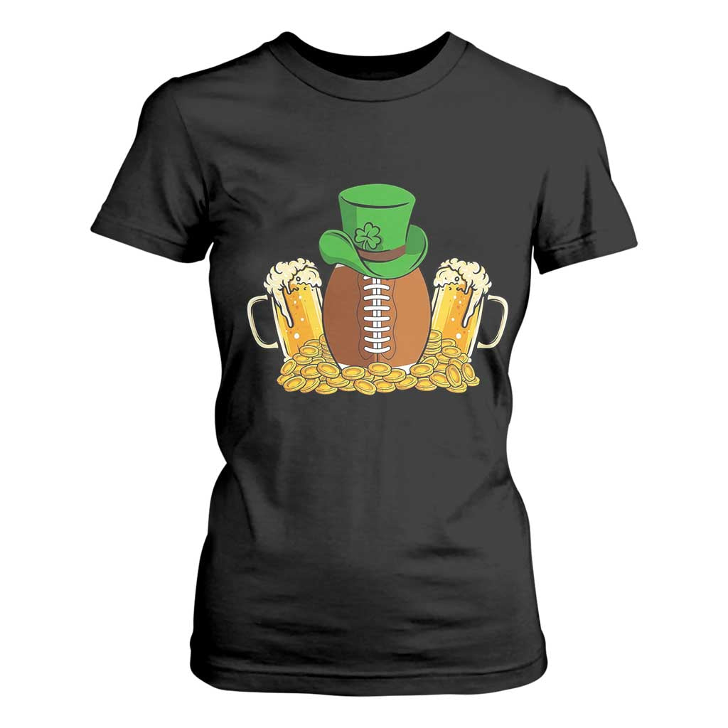 Funny Leprechaun Hat American Football T Shirt For Women TS12 Black Print Your Wear