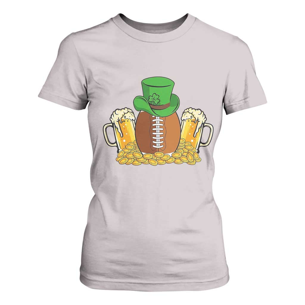 Funny Leprechaun Hat American Football T Shirt For Women TS12 Ice Gray Print Your Wear