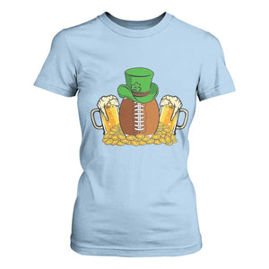 Funny Leprechaun Hat American Football T Shirt For Women TS12 Light Blue Print Your Wear