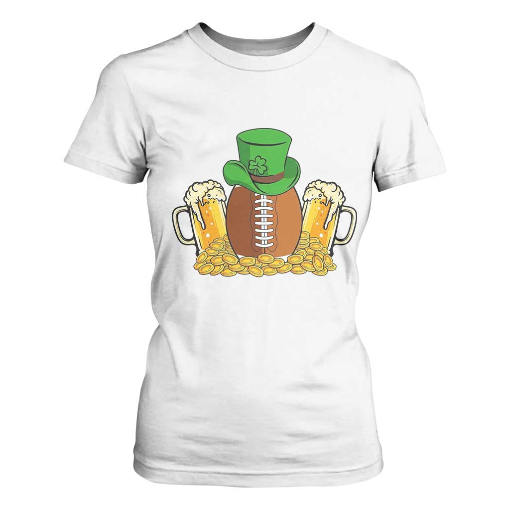 Funny Leprechaun Hat American Football T Shirt For Women TS12 White Print Your Wear