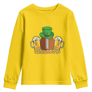 Funny Leprechaun Hat American Football Youth Sweatshirt TS12 Daisy Print Your Wear