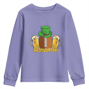 Funny Leprechaun Hat American Football Youth Sweatshirt TS12 Violet Print Your Wear