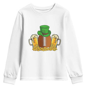 Funny Leprechaun Hat American Football Youth Sweatshirt TS12 White Print Your Wear