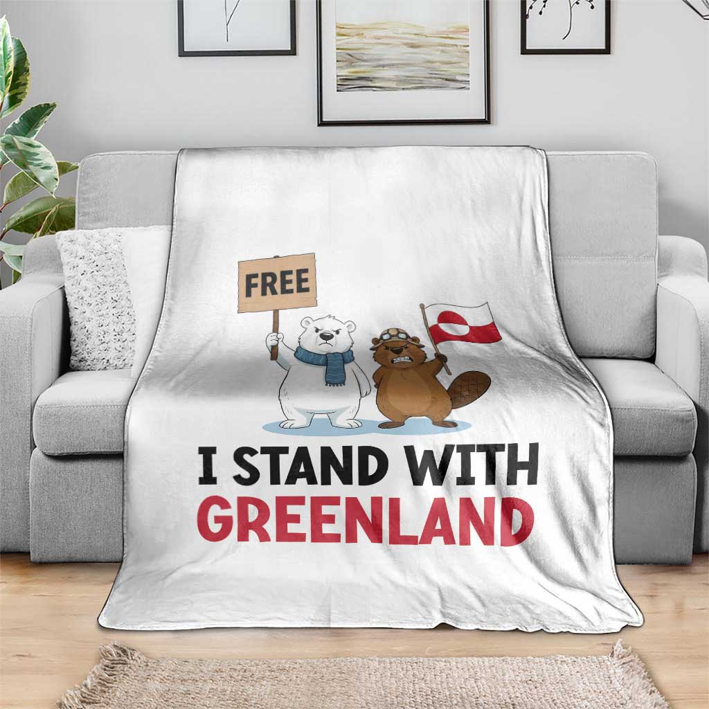I Stand With Greenland Throw Blanket Anti Authoritarian Political Gag Gift TS12 Print Your Wear