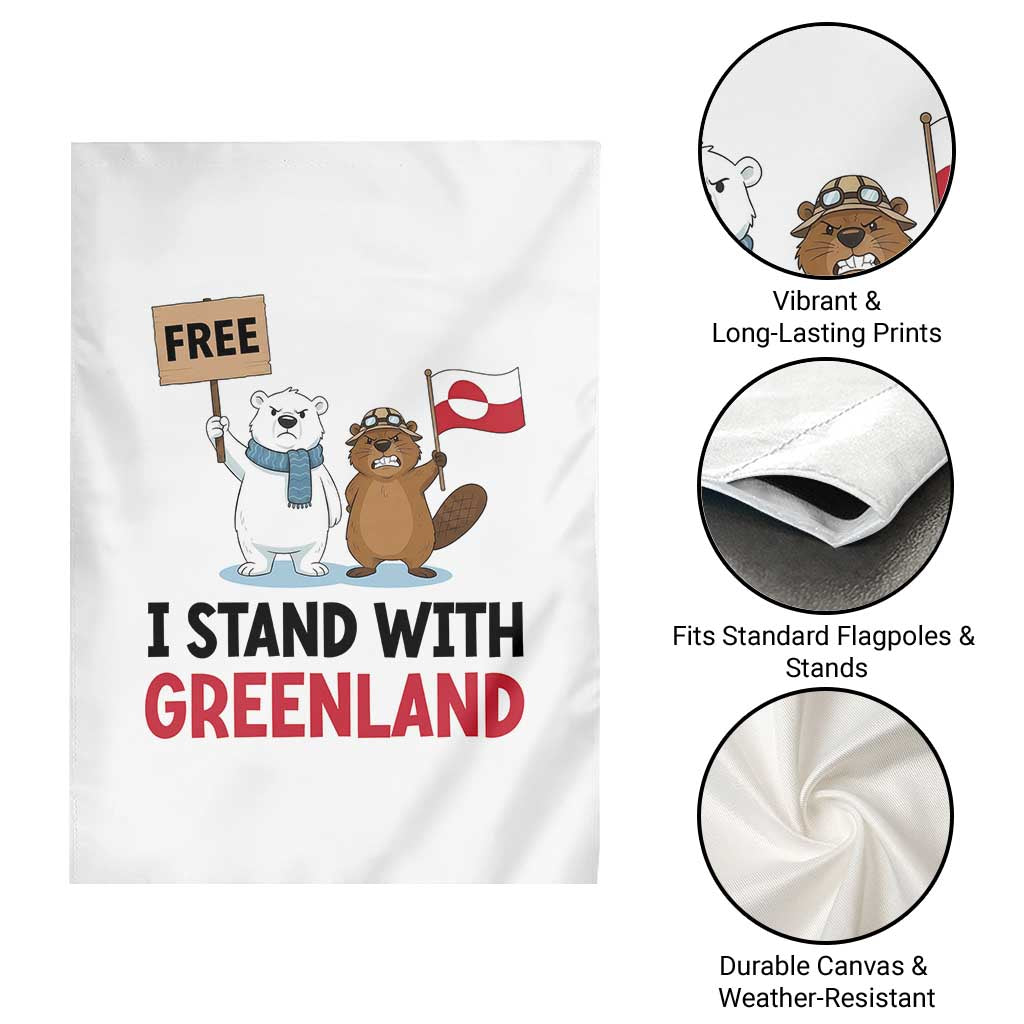 I Stand With Greenland Garden Flag Anti Authoritarian Political Gag Gift TS12 Print Your Wear