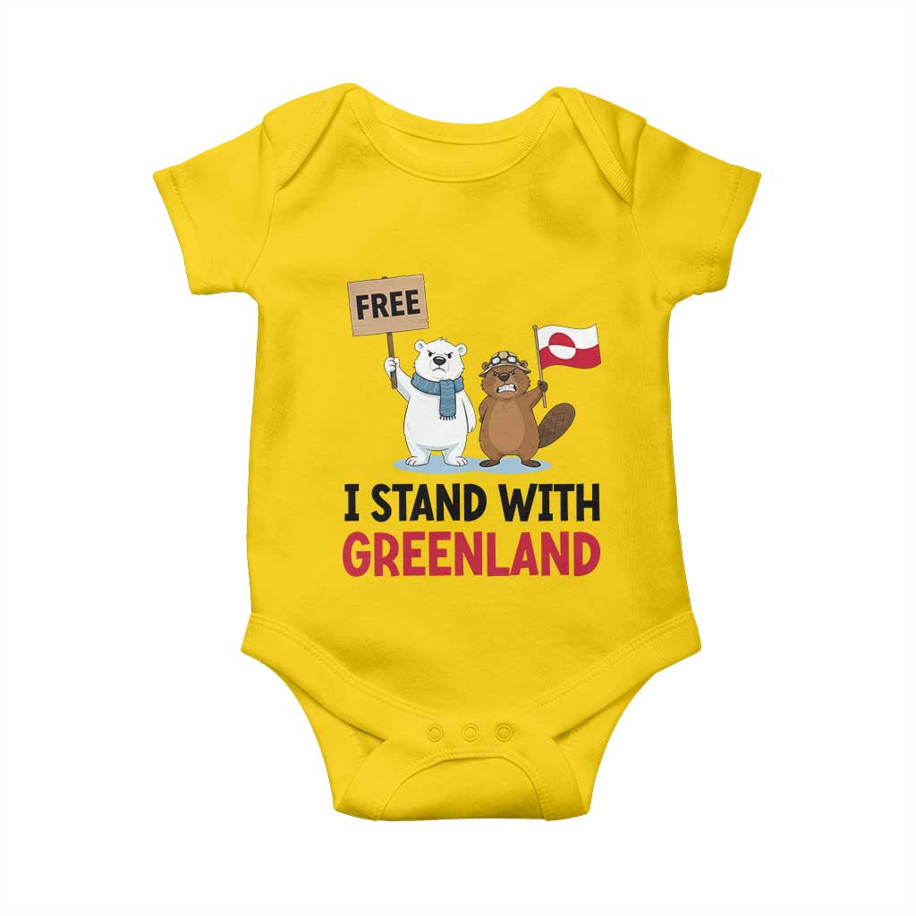 I Stand With Greenland Baby Onesie Anti Authoritarian Political Gag Gift TS12 Daisy Print Your Wear