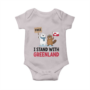 I Stand With Greenland Baby Onesie Anti Authoritarian Political Gag Gift TS12 Ice Gray Print Your Wear