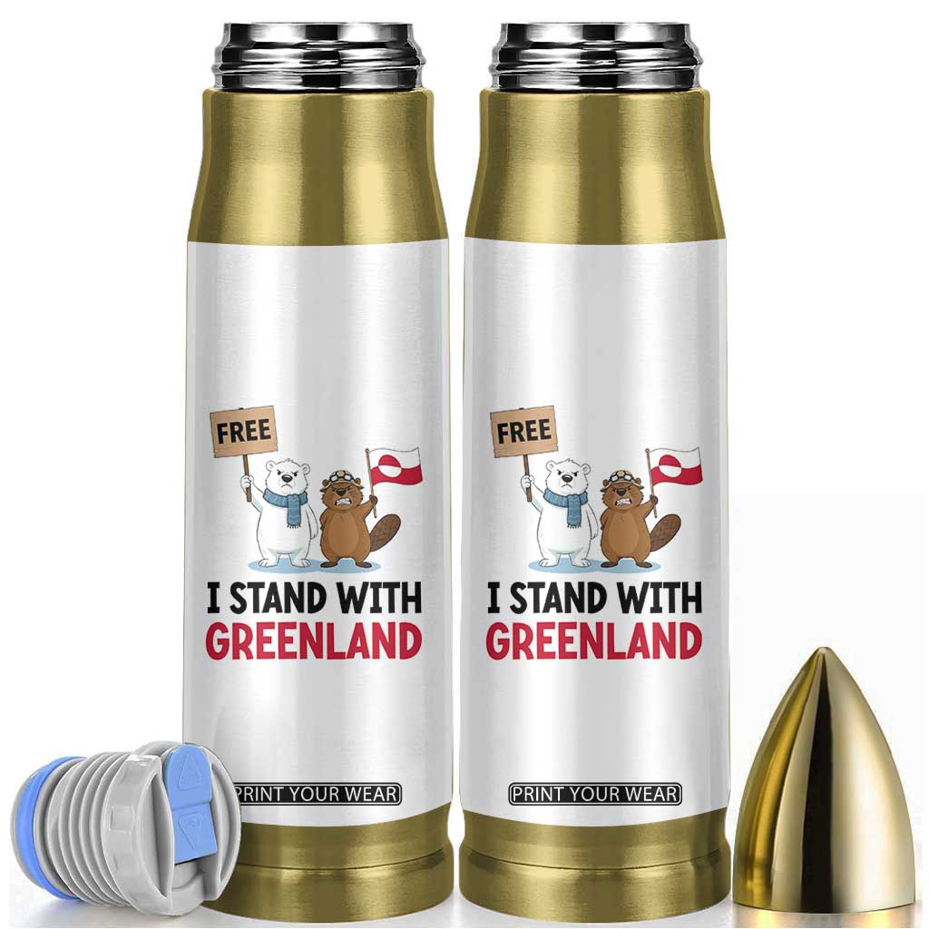 I Stand With Greenland Bullet Tumbler Anti Authoritarian Political Gag Gift TS12 White Print Your Wear