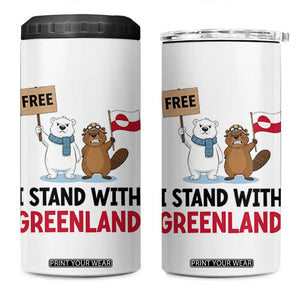 I Stand With Greenland 4 in 1 Can Cooler Tumbler Anti Authoritarian Political Gag Gift TS12 One Size: 16 oz White Print Your Wear