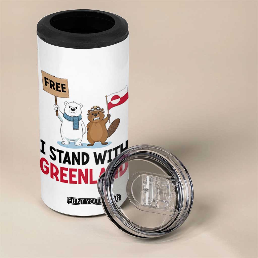 I Stand With Greenland 4 in 1 Can Cooler Tumbler Anti Authoritarian Political Gag Gift TS12 Print Your Wear