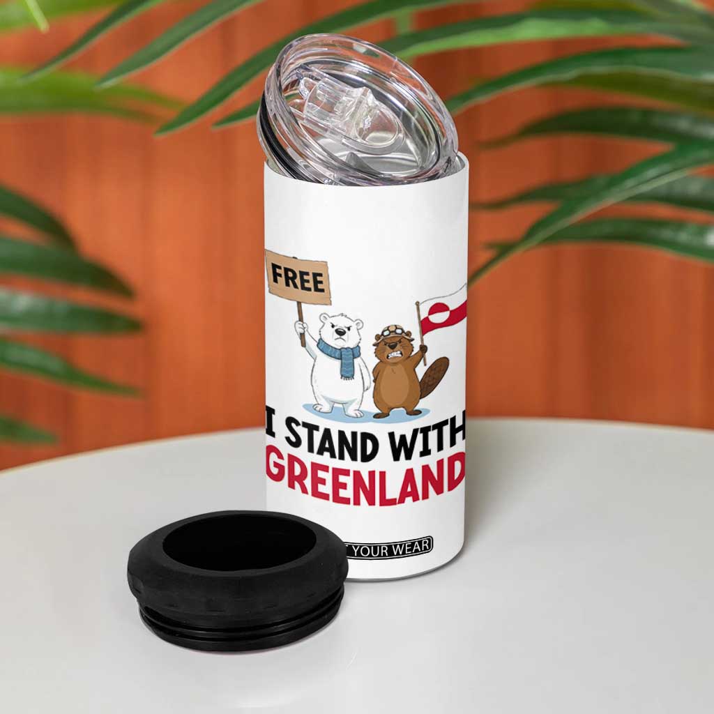 I Stand With Greenland 4 in 1 Can Cooler Tumbler Anti Authoritarian Political Gag Gift TS12 Print Your Wear