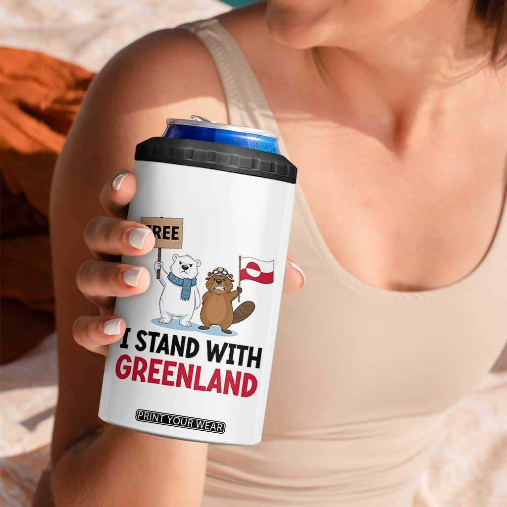 I Stand With Greenland 4 in 1 Can Cooler Tumbler Anti Authoritarian Political Gag Gift TS12 Print Your Wear