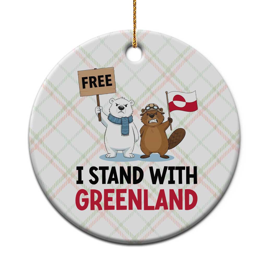 I Stand With Greenland Ceramic Ornament Anti Authoritarian Political Gag Gift TS12 1pc Christmas Plaid Print Your Wear