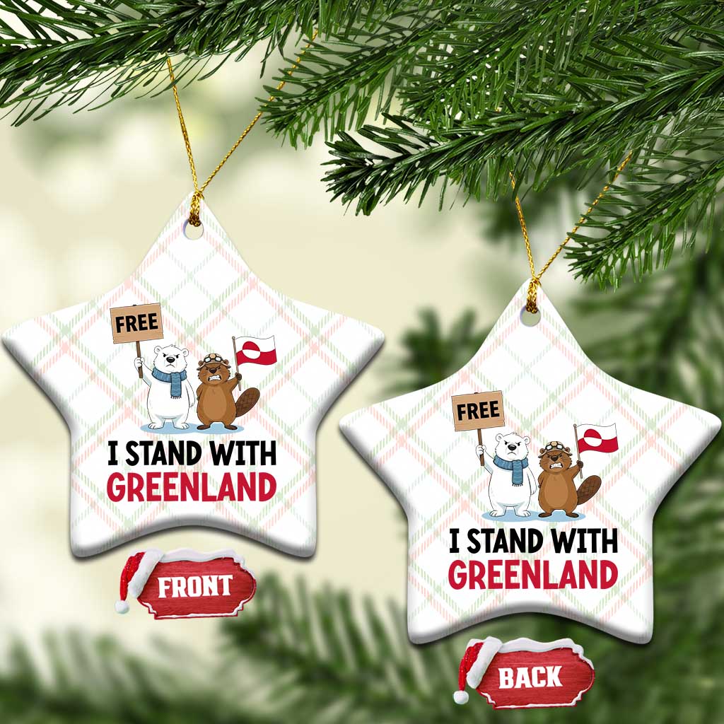 I Stand With Greenland Ceramic Ornament Anti Authoritarian Political Gag Gift TS12 Print Your Wear