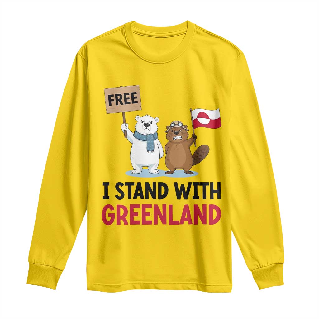 I Stand With Greenland Long Sleeve Shirt Anti Authoritarian Political Gag Gift TS12 Daisy Print Your Wear