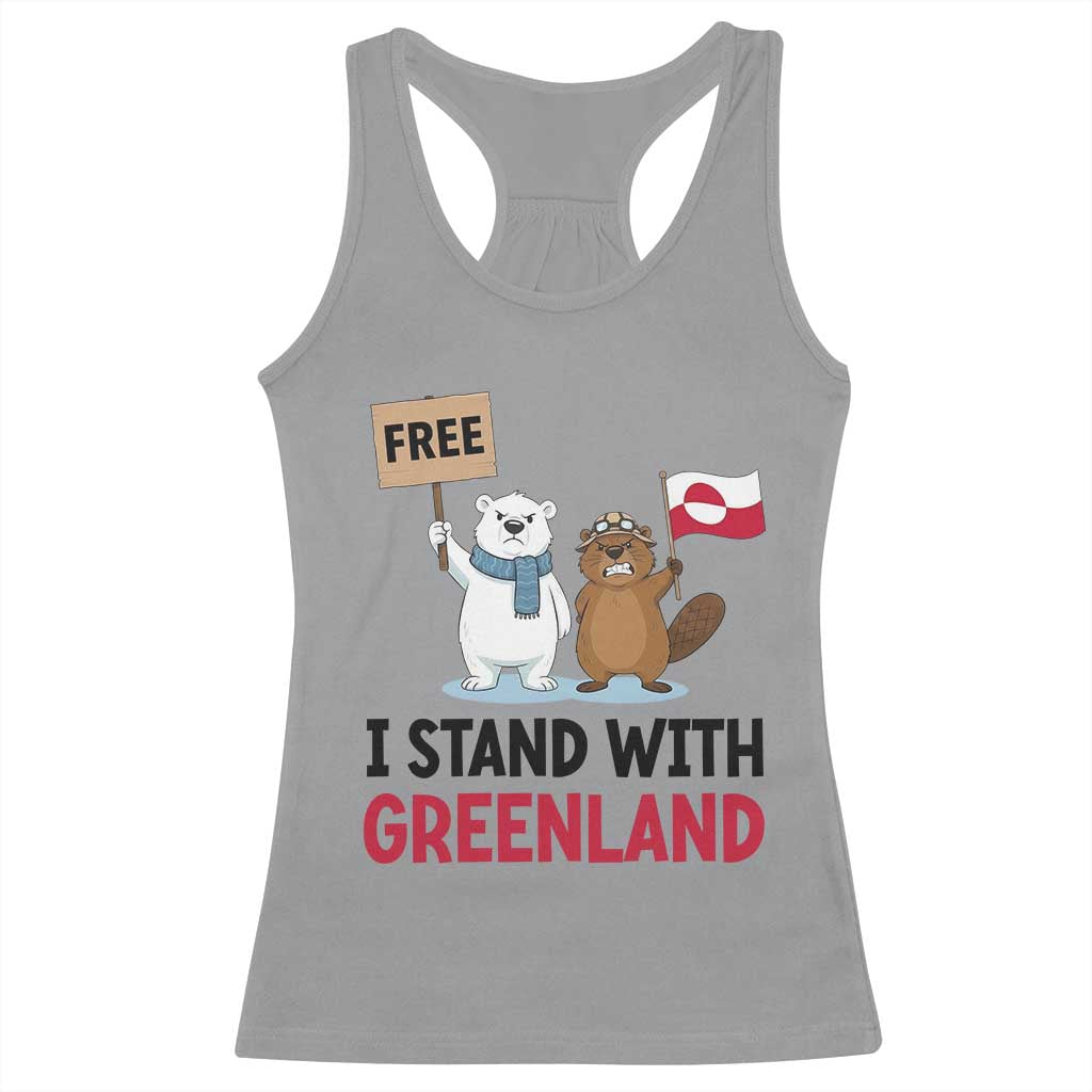 I Stand With Greenland Racerback Tank Top Anti Authoritarian Political Gag Gift TS12 Sport Gray Print Your Wear