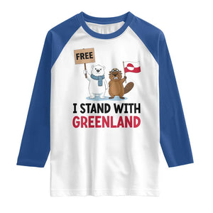 I Stand With Greenland Raglan Shirt Anti Authoritarian Political Gag Gift TS12 White Royal Print Your Wear