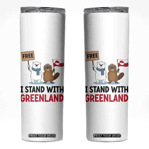 I Stand With Greenland Skinny Tumbler Anti Authoritarian Political Gag Gift TS12 White Print Your Wear