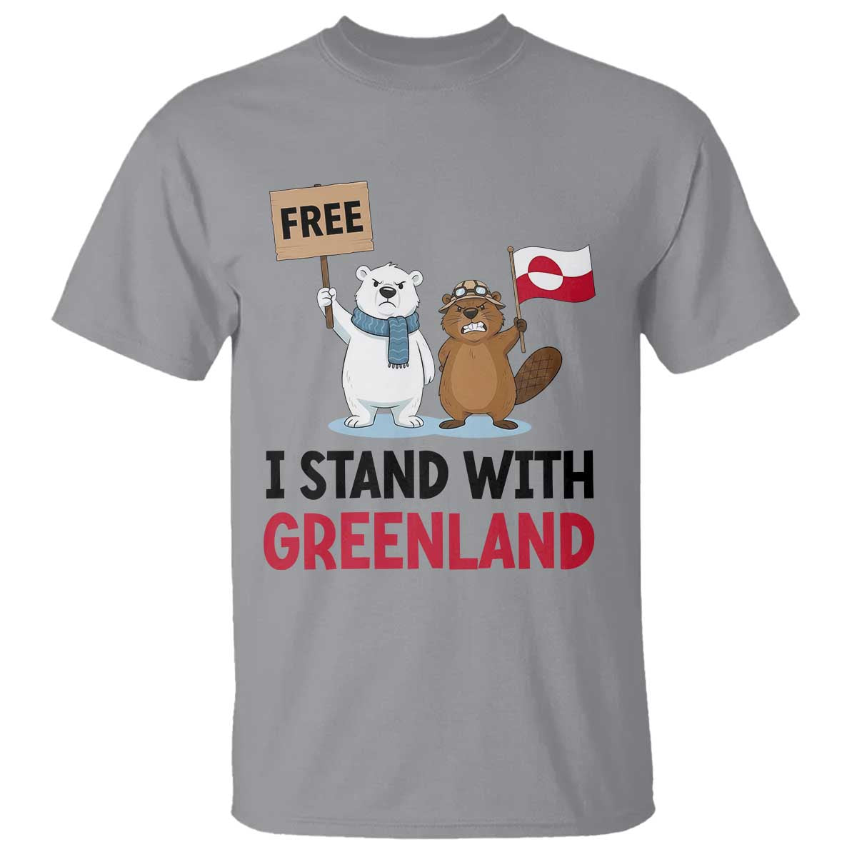 I Stand With Greenland T Shirt Anti Authoritarian Political Gag Gift TS12 Sport Gray Print Your Wear